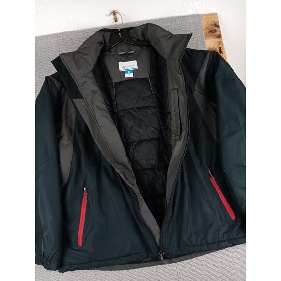 Columbia Omni Shield Jacket Coat Mens XXL Black/Gray Waterproof Outdoors Hooded - Picture 6 of 12